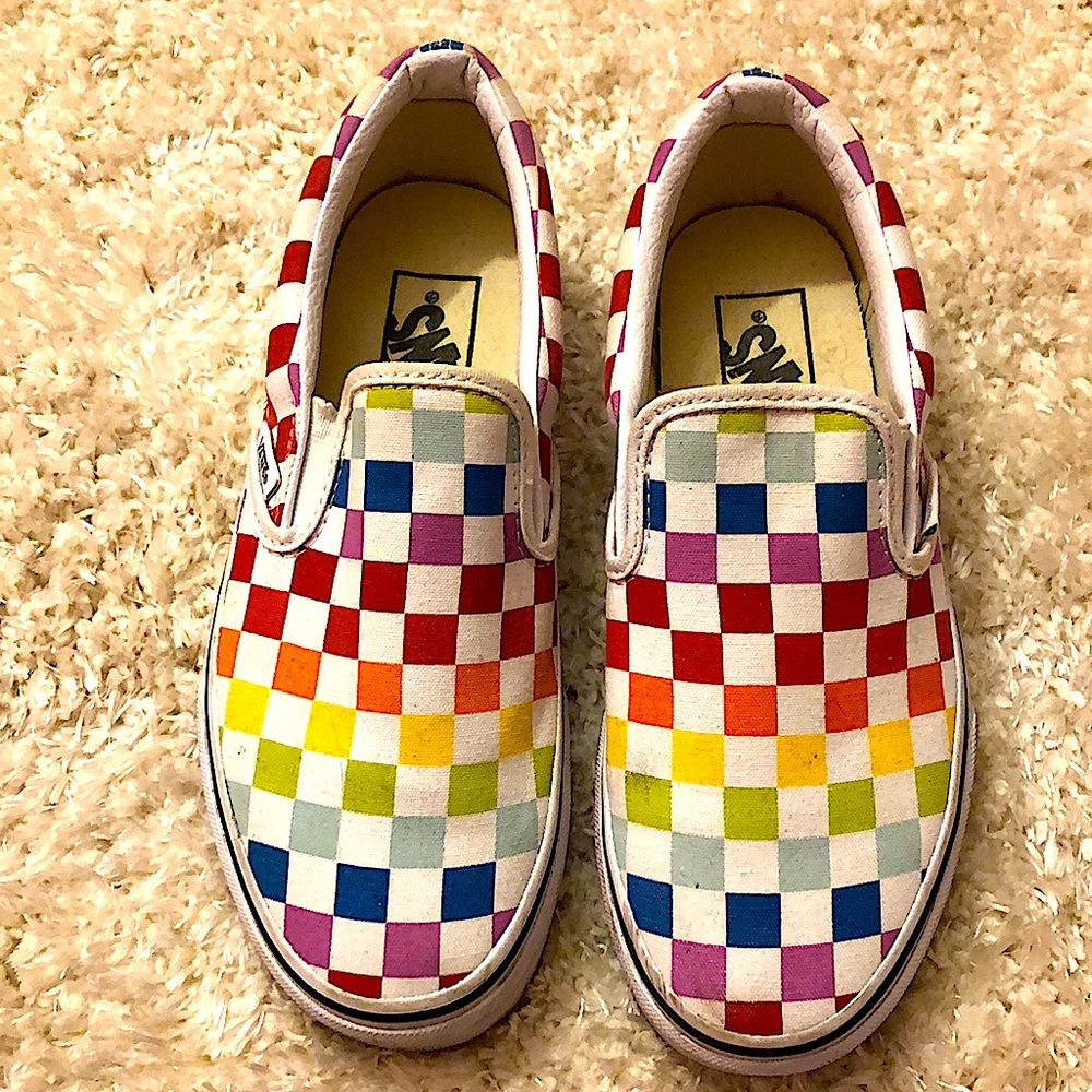 Rainbow Checkered Vans
